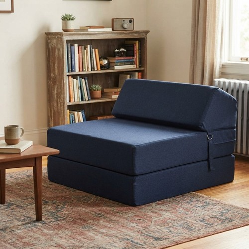Navy foldable bed chair - navy,