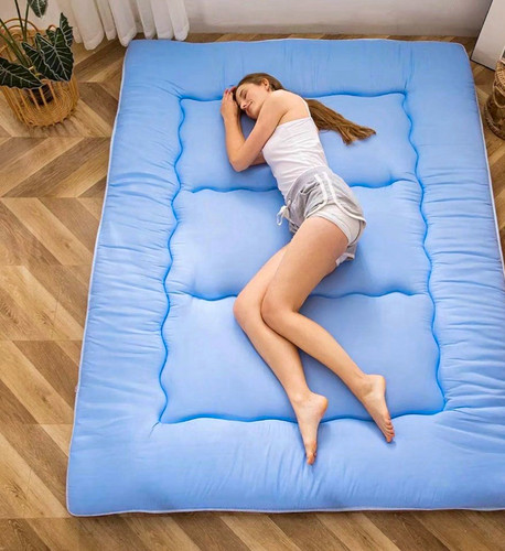 Blue tufted foldable - blue, futon